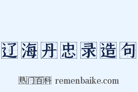 辽海丹忠录造句是什么意思的图片